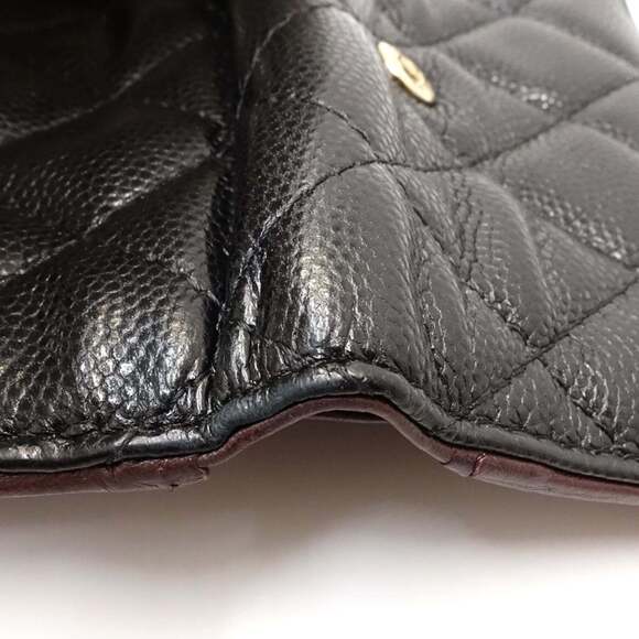 CHANEL Black Caviar Leather Logo Wallet - Picture 5 of 10